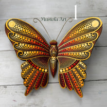 Load image into Gallery viewer, Large Magical Butterfly Hand carved and Dot Painted by Mustofa Art Various Options
