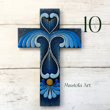 Load image into Gallery viewer, Custom Medium Hand Painted Cross by Mustofa Art
