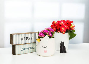 Sm Sleeping Unicorn Planter-3.5"H