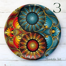 Load image into Gallery viewer, Beautiful Wooden Plate Hand Painted by Mustofa Art *Multiple Options
