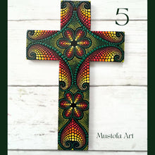 Load image into Gallery viewer, Mustofa Art – Hand-Painted Medium Crosses (5.25" x 8")
