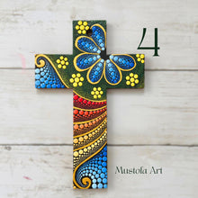 Load image into Gallery viewer, Custom Medium Hand Painted Cross by Mustofa Art

