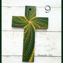 Load image into Gallery viewer, Custom Medium Hand Painted Cross by Mustofa Art
