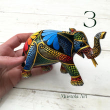 Load image into Gallery viewer, Small Elephant Hand Carved and Painted by Mustofa Art Multiple Options Available
