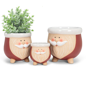 Small Santa Planter on Legs-3"H