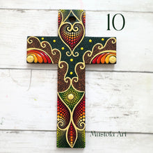 Load image into Gallery viewer, Custom Medium Hand Painted Cross by Mustofa Art
