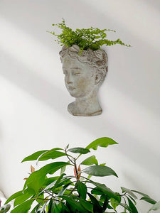Small Woman Head Wall Planter-6.5"H