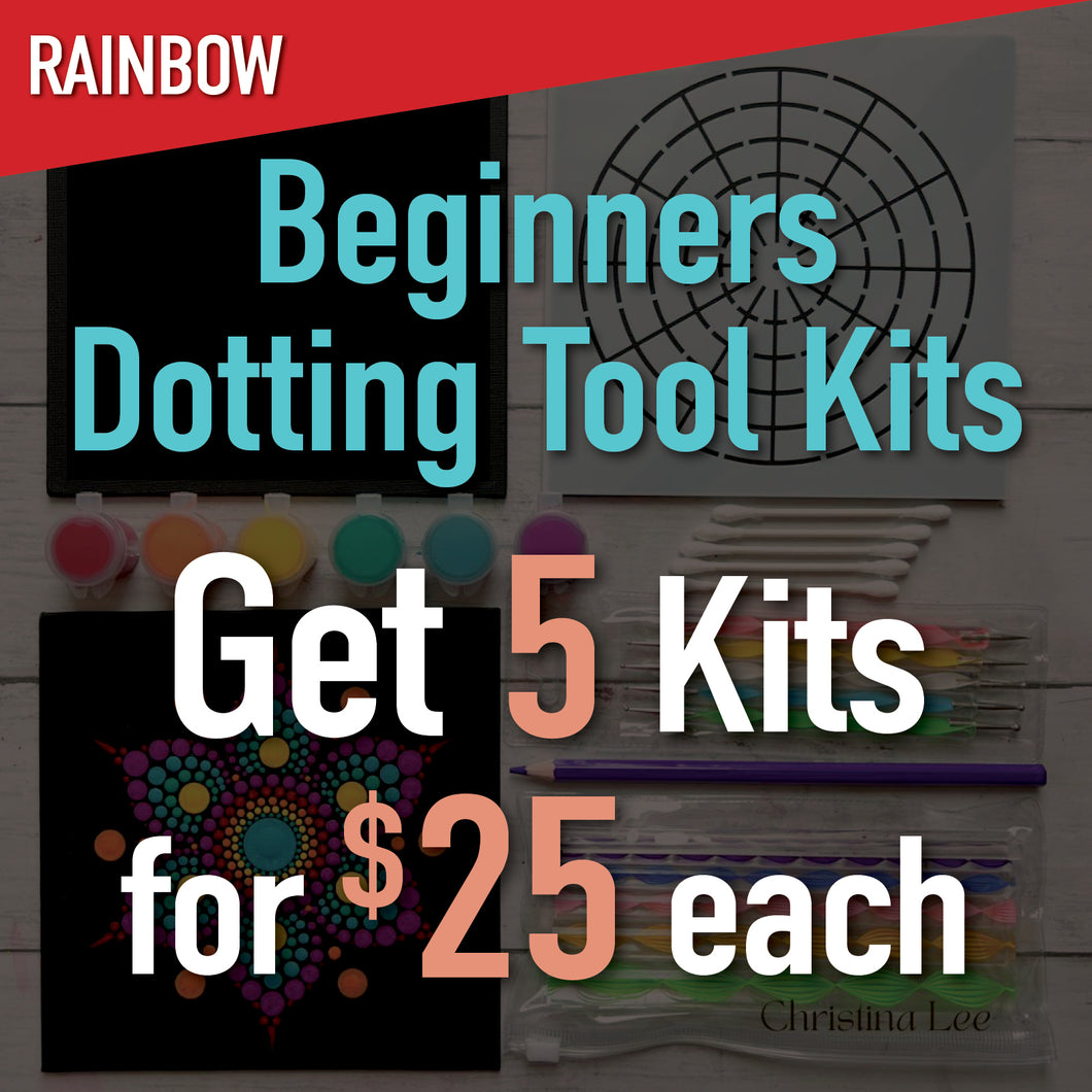 5 x $25: Rainbow Beginners Dotting Tool Kits