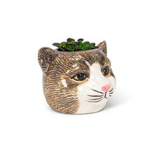 Load image into Gallery viewer, Small Tabby Cat Planter-2.5&quot;H
