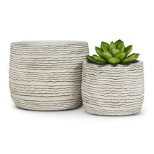 Load image into Gallery viewer, Lg Wavy Ripple Planter-Wht-7&quot;D-2791
