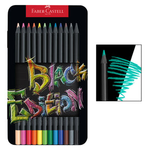 Super Soft Black Edition Colored Pencils, Gift Tin of 12