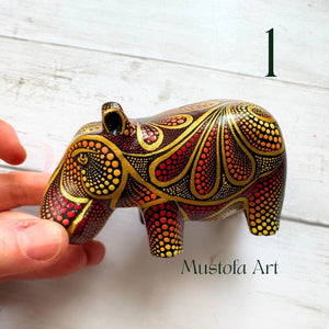 House Hippo Hand Carved and Painted By Mustofa Art