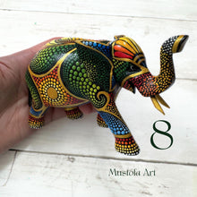 Load image into Gallery viewer, Small Elephant Hand Carved and Painted by Mustofa Art Multiple Options Available
