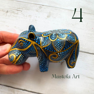 House Hippo Hand Carved and Painted By Mustofa Art