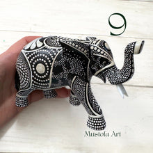 Load image into Gallery viewer, Small Elephant Hand Carved and Painted by Mustofa Art Multiple Options Available
