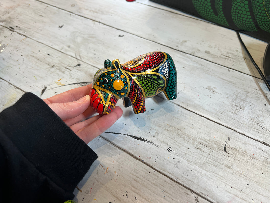 House Hippo Hand Carved and Painted By Mustofa Art