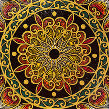 Load image into Gallery viewer, Colorful 10&quot; x 10&quot; Gold Motif Mandala Painting Mustofa Art
