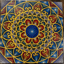 Load image into Gallery viewer, 10&quot; x 10&quot; Red and Gold Motif Mandala Painting Mustofa Art
