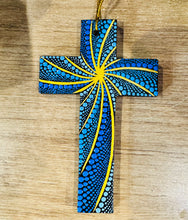 Load image into Gallery viewer, Custom Small Hand Painted Cross Ornament&#39;s by Mustofa Art
