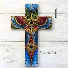 Load image into Gallery viewer, Custom Medium Hand Painted Cross by Mustofa Art
