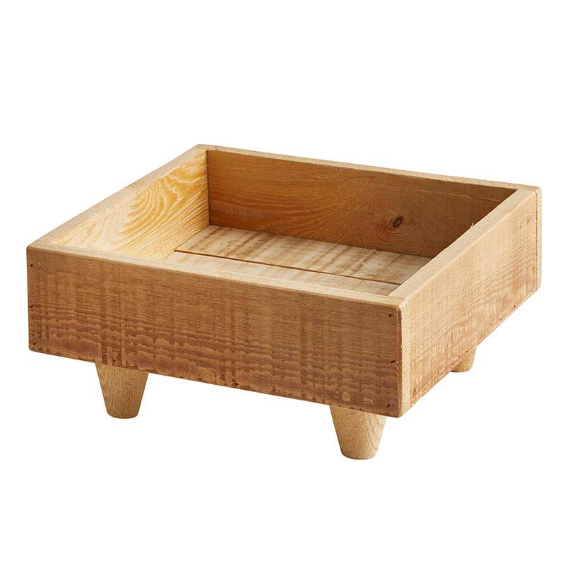 Square Wood Planter with Feet - Small