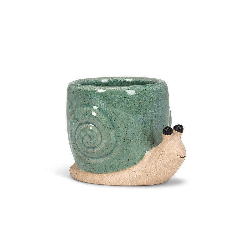 Mini Snail Planter-Turquoise-2.5