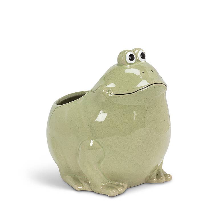 Lg Sitting Frog Planter-6.5
