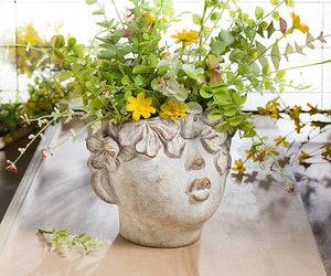 Lg Kissing Face Planter-11"H-463