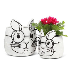 Load image into Gallery viewer, Small Bunny Planter with Glasses-3.5&quot;H
