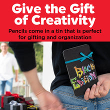 Load image into Gallery viewer, Super Soft Black Edition Colored Pencils, Gift Tin of 12
