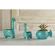 Load image into Gallery viewer, Lake Blue Giraffe Planter Sm
