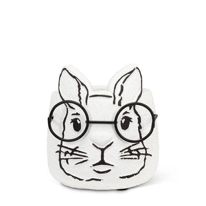 Small Bunny Planter with Glasses-3.5"H