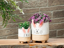 Load image into Gallery viewer, Sm Bunny w/Ears Planter-4&quot;H
