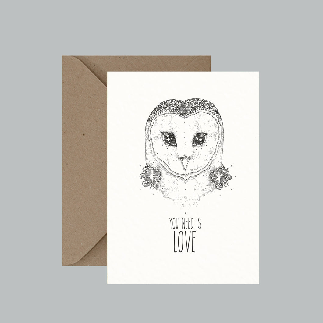 Owl You Need Is Love - Pun Greeting Card